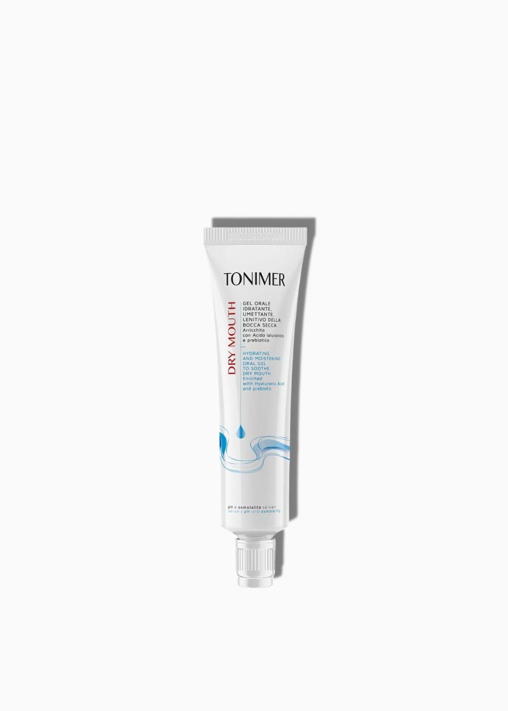 Tonimer Dry Mouth oralni gel je posebno formuliran za ublažavanje simptoma suhih usta. Fotografija prikazuje Tonimer Dry Mouth oralni gel u tubi i spremnom za upotrebu. Ovaj gel je učinkovit u povećanju vlažnosti usta i sprječavanju pojave karijesa. Posjetite Pharmagea.hr kako biste saznali više o ovom proizvodu za oralnu higijenu.